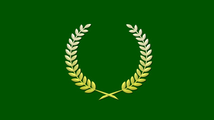 Beautiful yellow gradient 3d wheat icon on green dark background, New wheat icon