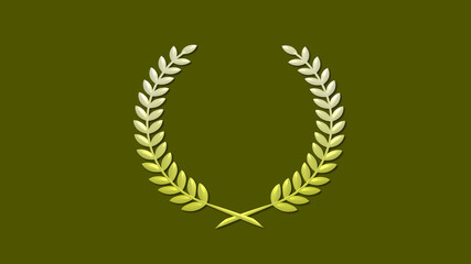 Beautiful yellow gradient 3d wheat icon on yellow dark background