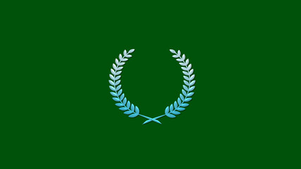 Beautiful cyan gradient wheat icon on green dark background, Wheat 3d icon