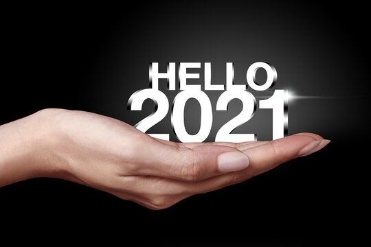Hello New Year 2021 With Hand.