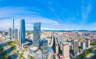 Fototapeta na wymiar Urban skyline of Dongguan City, Guangdong Province, China