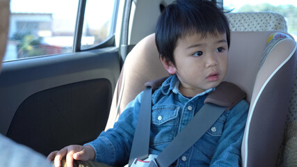 チャイルドシートをつけた子供