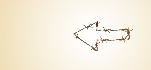 Rusty barbed wire isolated on a white background