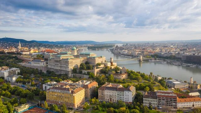 Aerial Drone Video of Budapest Cityscape Hungary