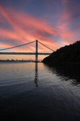 Fototapeta na wymiar GEORGE WASHINGTON BRIDGE/Hudson River/ NYC SKYLINE