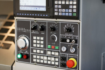 control console of a CNC machining center