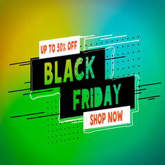 Black Friday colorfull background. Shop now. Vector banner. Vector poster.