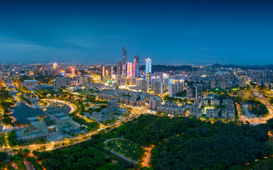 Night view of Dongguan City, Guangdong Province, China