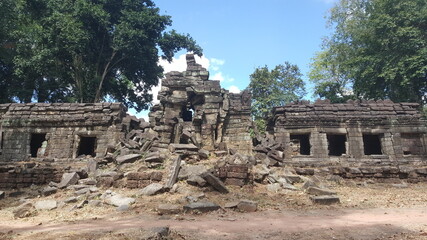 Fototapeta na wymiar Cambodia. Banteay Chhmar temple is a commune (khum) in Thma Puok District in Banteay Meanchey province in northwest Cambodia. It is located 63 km north of Sisophon.