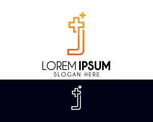 Fototapeta premium Plus letter J logo design. Medical modern logo suitable for your business company or corporate identity
