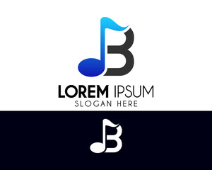 B letter logo design with a music note. Modern logo suitable for your business company or corporate identity