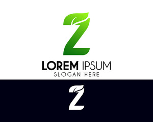 Z letter logo design with leaf concept. Modern logo suitable for creative vector element or template