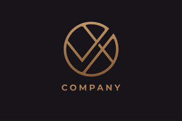 Abstract initial letter V and X logo,usable for branding and business logos, Flat Logo Design Template, vector illustration