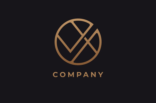 Abstract initial letter V and X logo,usable for branding and business logos, Flat Logo Design Template, vector illustration