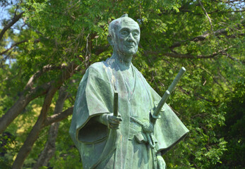 Obraz premium 見沼自然公園・井澤弥惣兵衛為永銅像