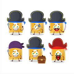 Cartoon character of toys block two with various pirates emoticons