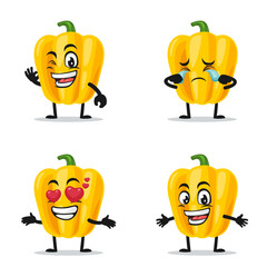 vector illustration of paprika mascot or character collection set with expression theme