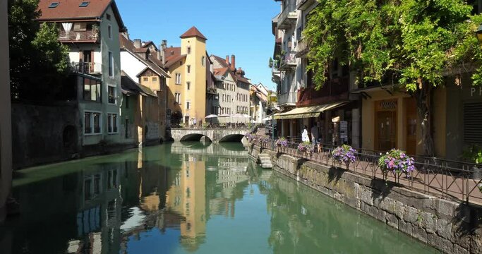 Annecy, Haute Savoie department, Auvergne-Rhône-Alpes, France
 The old city alond the Thiou river.