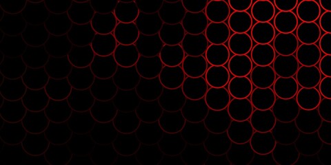 Dark Red vector background with circles.