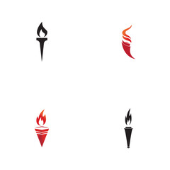Fototapeta premium Set Torch Logo Template vector symbol
