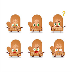 Cartoon character of gloves cookie with what expression