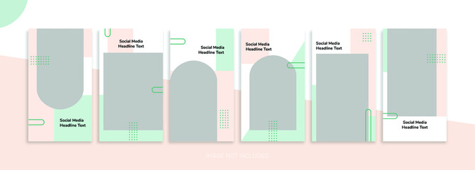 Set of editable templates for Instagram stories, Facebook stories, for personal profile, artist, trainer, motivator, coach, ads, promotional, and business. With simple pink and blue color. (1/1)