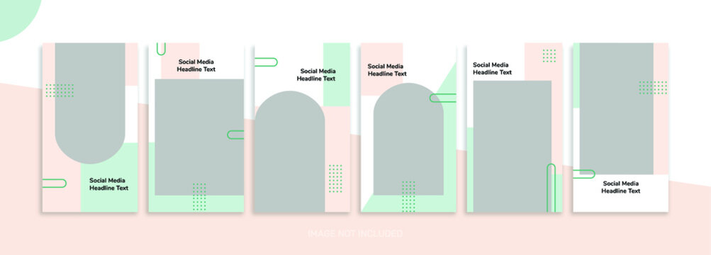 Set of editable templates for Instagram stories, Facebook stories, for personal profile, artist, trainer, motivator, coach, ads, promotional, and business. With simple pink and blue color. (1/1)