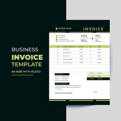 modern business invoice template vector format, bill, voucher, quotation, sales invoice