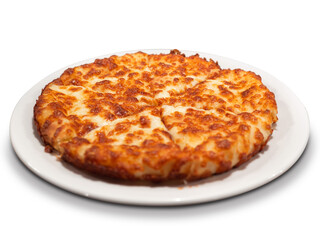 Imeretian Khachapuri - Traditional tasty Georgian dishes, made from a delicious tender dough with melted burnt Imeretian cheese and butter isolated on white background