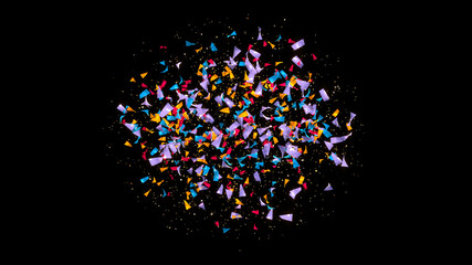 explosion of colorful confetti pieces - 391431776