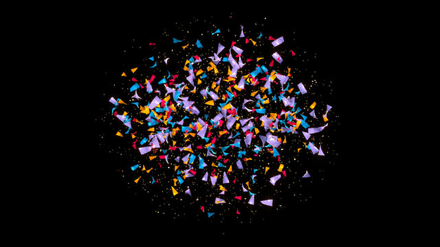 explosion of colorful confetti pieces