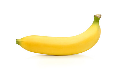 Ripe yellow Banana isolated on a white background. Clipping path.