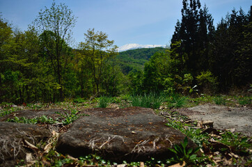 街道からの飯豊連峰