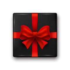  Realistic black gifts boxes. Vector illustration