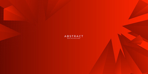 Red abstract presentation background with triangles and shiny 3d element. Vector illustration design for presentation, banner, cover, web, flyer, card, poster, wallpaper, texture, slide, magazine