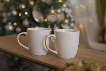 cup of coffee with christmas cookies