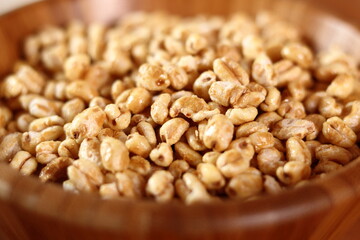 Bowl with Whole Wheat Honey Puffs Cereal
