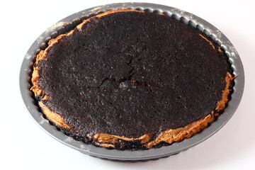 Freshly baked pie in tin. Making Treacle Pie Series.