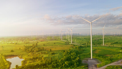 wind turbine plant for electric power production,clean energy concept