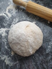 rolling pin and dough