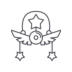 Accessorie icon, linear isolated illustration, thin line vector, web design sign, outline concept symbol with editable stroke on white background.