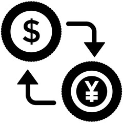 
Solid icon design of money exchange
