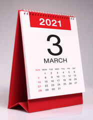 Simple desk calendar 2021 - March