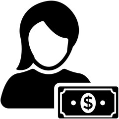 
A faceless female cashier 
