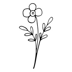 floral flower hand drawn doodle icon for social media story