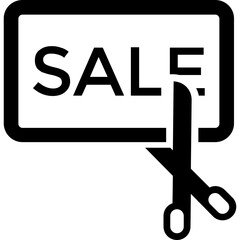 
Sale tag and scissor, discount offer concept

