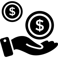 
Reimbursement or cash payment glyph icon 
