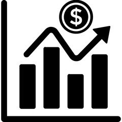 
A document with sales growth graph and dollar coin
