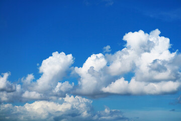 Naklejka na ściany i meble pure clear beautiful blue sky white cloud in the autumn and sunlight