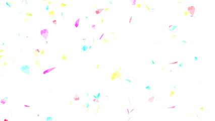 Rainbow colorful pastel sakura leaves slowly twirl falling and faded